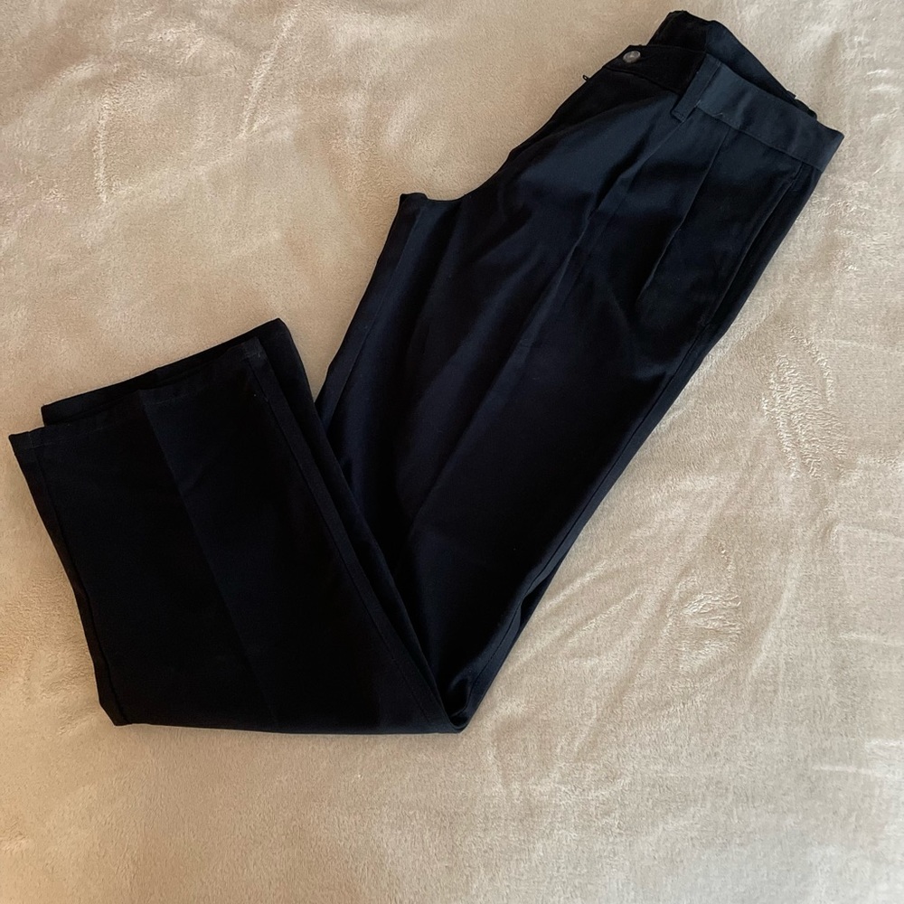Chaps Boys Pleated Front Black School Pants - Size 16 Husky - Picture 4 of 13